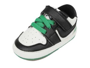 Pantofi Sport  Model Smart - Piele ecologica - Baieti - Siret - Velcro - Alb/Verde/Negru