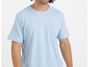 Tricou cu buzunar pe piept - Albastru deschis