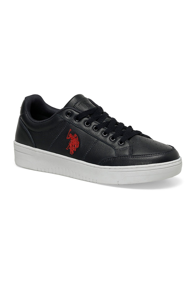 Reducere 64% - Pantofi sport de piele cu logo brodat - Rosu/Alb/Negru 1 Pantofi sport de piele cu logo brodat - Rosu/Alb/Negru