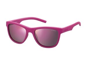 Ochelari de soare patrati polarizati cu lentile oglinda - 45875 - Roz inchis
