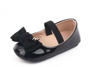 Pantofi  Cu Fundita - Elegant - Piele lacuita - Fete - Velcro - Negru