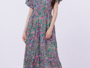 Rochie cu talia evidentiata si bust petrecut