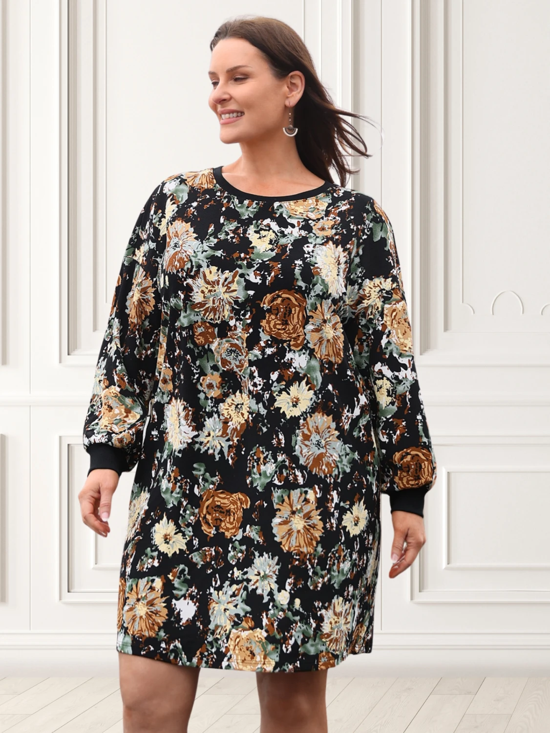Reducere 67% - Rochie marime mare neagra cu imp... 2 Reducere 67% - Rochie marime mare neagra cu imp... - imagine 2