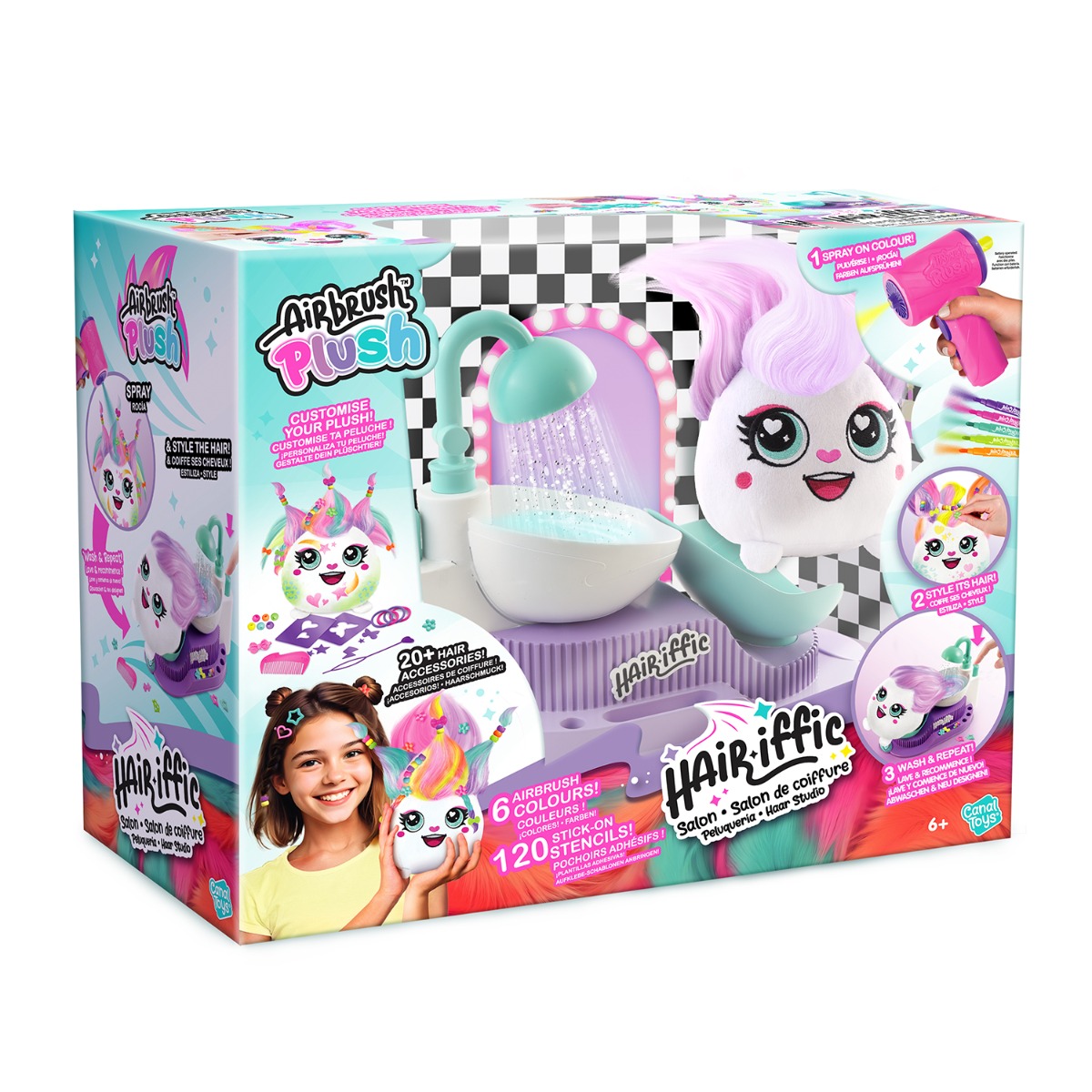 Reducere 23% - Jucarie de plus de colorat, Airbrush Plush, Hair iffic Salon 1 Jucarie de plus de colorat