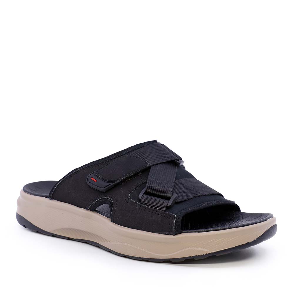 Reducere 40% - Saboți bărbați Thezeus negri din textil și piele 2349BST24033N 2 Reducere 40% - Saboți bărbați Thezeus negri din textil și piele 2349BST24033N - imagine 2