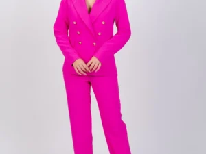 Sacou elegant cu doua randuri de nasturi croi cambrat si buzunare functionale