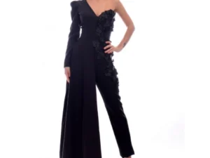 Salopeta neagra eleganta cu trena