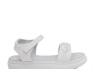 Sandale fete Benvenuti albe cu accesoriu decorativ 2579fs2310a