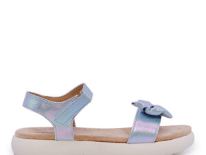 Sandale fete Benvenuti azzuro cu fundă decorativă 2579FS90101AZ