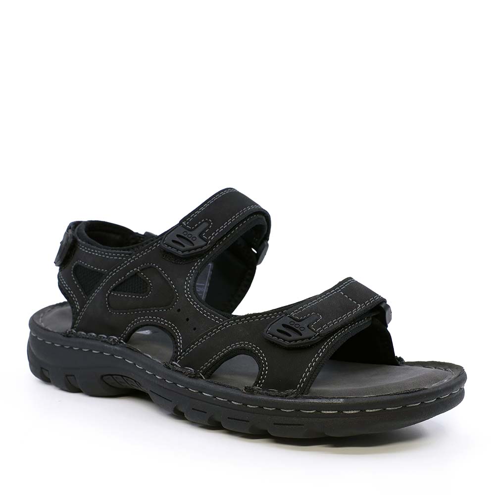 Reducere 40% - Sandale tip trekking bărbați Thezeus negre din piele nabuck 2349BS33449N 2 Reducere 40% - Sandale tip trekking bărbați Thezeus negre din piele nabuck 2349BS33449N - imagine 2