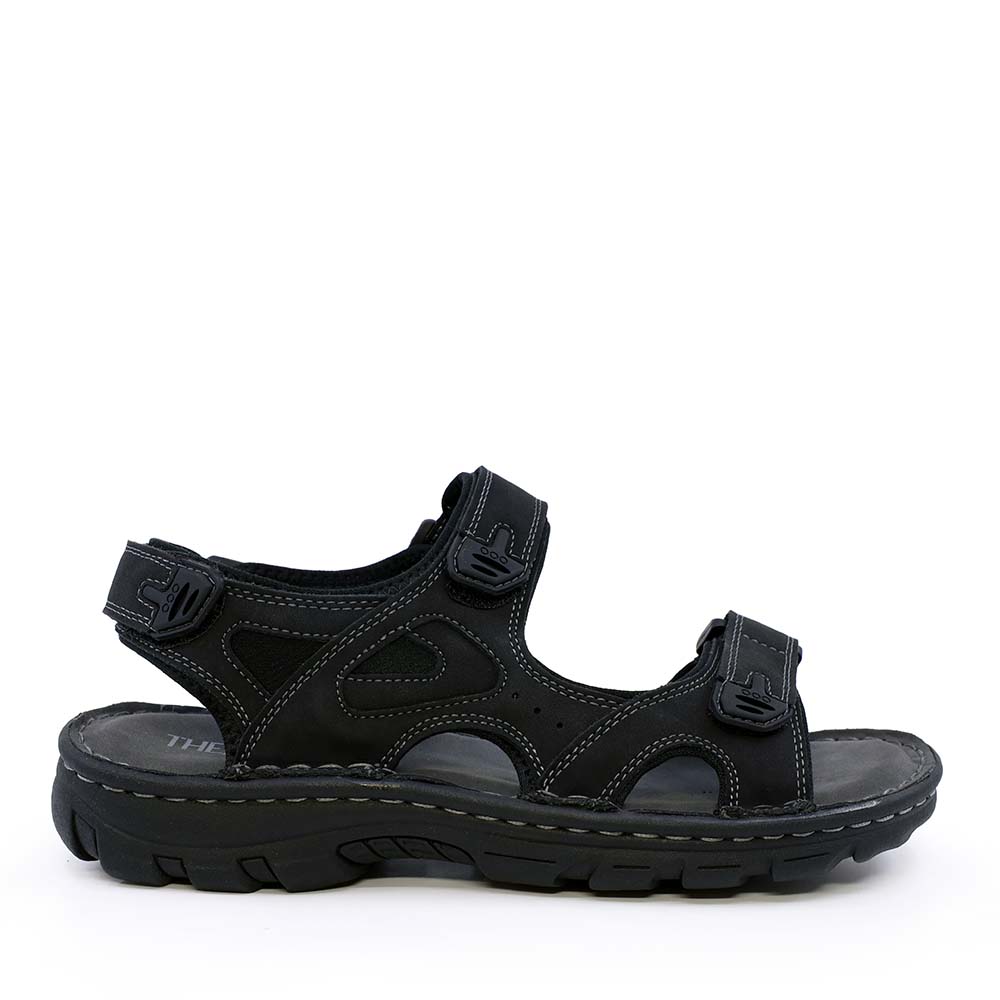 Reducere 40% - Sandale tip trekking bărbați Thezeus negre din piele nabuck 2349BS33449N 1 Sandale tip trekking bărbați Thezeus negre din piele nabuck 2349BS33449N