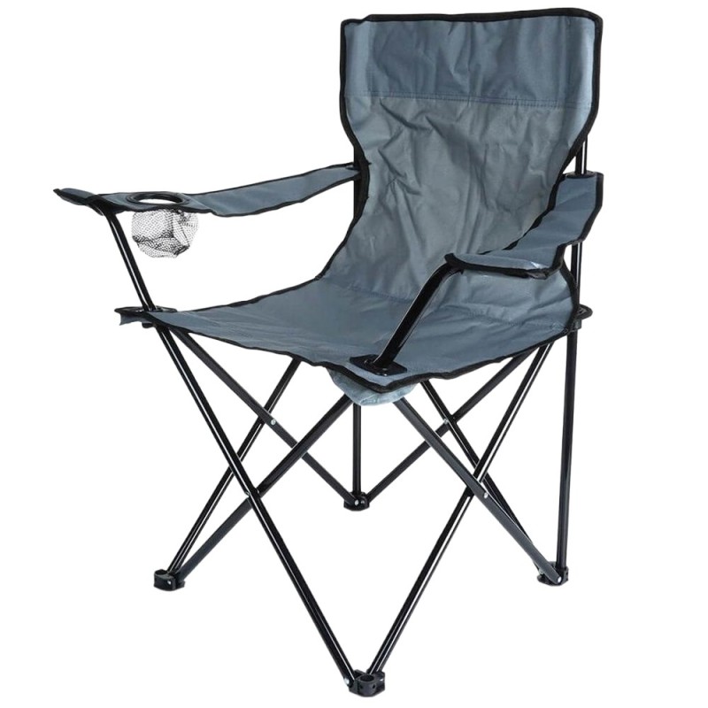 Reducere 14% - Scaun Camping Pliabil, Capacitate 110 kg, Gri, Vilde 1 Scaun Camping Pliabil