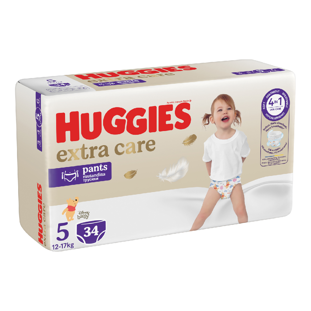 Reducere 25% - Scutece chilotel Extra Care Pants Nr.5, 12-17 kg, 34 bucati, Huggies 1 Scutece chilotel Extra Care Pants Nr.5