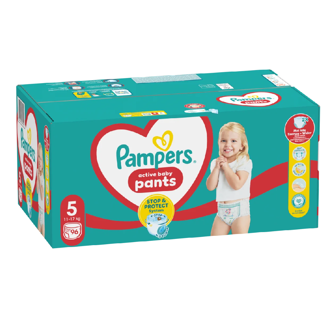 Reducere 22% - Scutece chilotel Active Baby Pants Nr.5, 11-17 kg, 96 bucati, Pampers 1 Scutece chilotel Active Baby Pants Nr.5