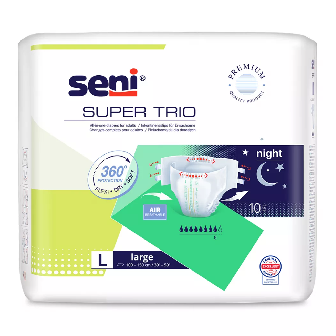 Reducere 15% - Scutece Super Trio Large, 10 bucati, Seni 1 Scutece Super Trio Large