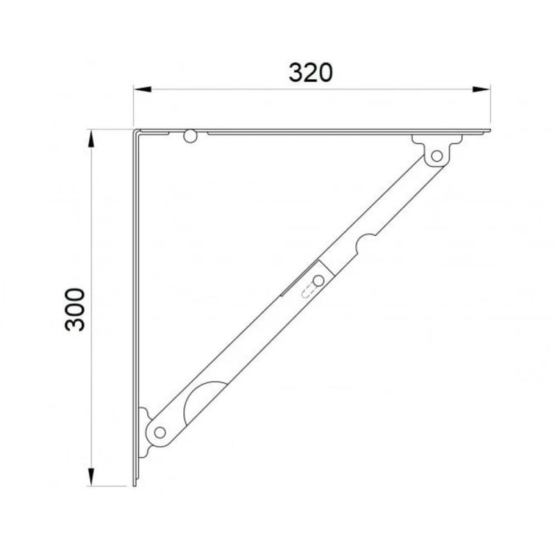 Reducere 14% - Set 2 Console Rabatabile Pliabile, L300 mm, Finisaj Alb 1 Set 2 Console Rabatabile Pliabile