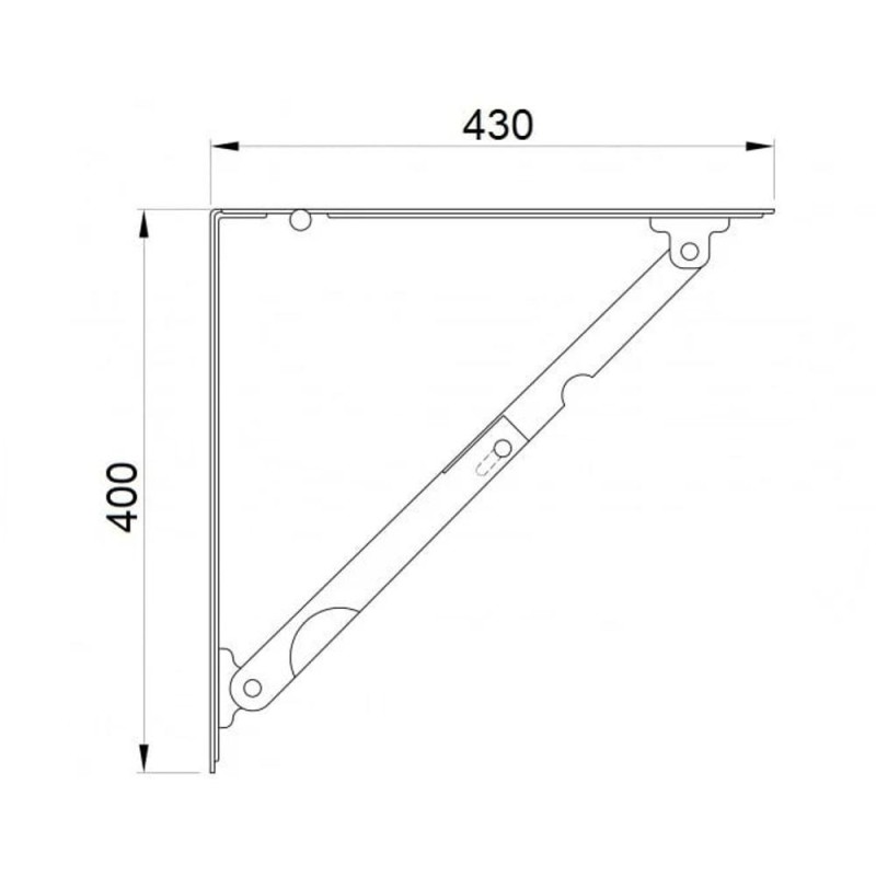 Reducere 14% - Set 2 Console Rabatabile Pliabile, L400 mm, Finisaj Alb 1 Set 2 Console Rabatabile Pliabile