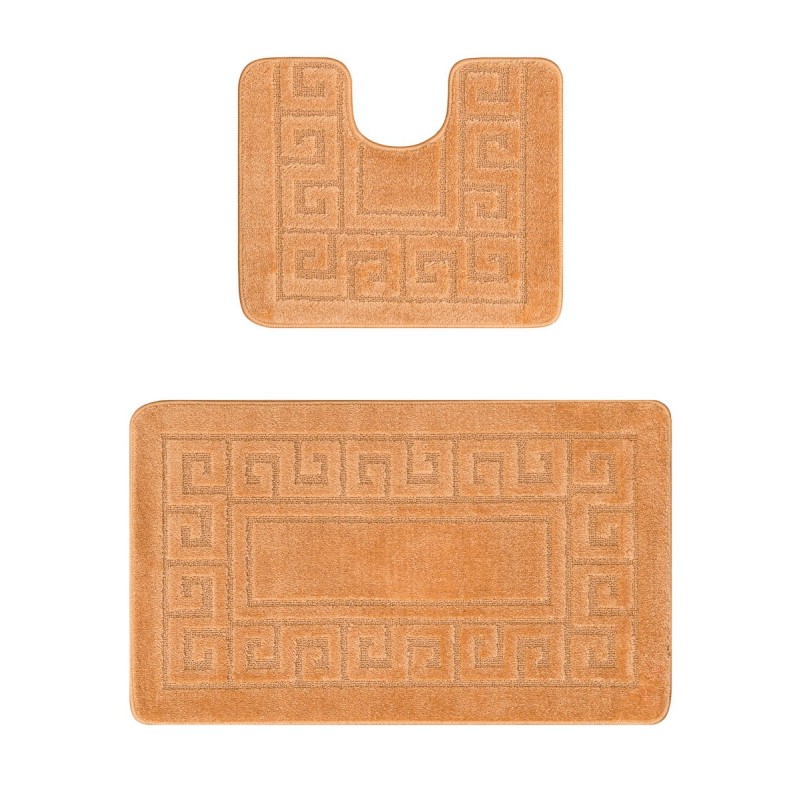 Reducere 12% - Set 2 Covorase pentru Baie, Salmon, 50 x 80 cm, 40 x 50 cm, Antiderapante, Ethnic 2589 1 Set 2 Covorase pentru Baie