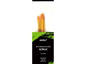 Set 2 x 4 Pensule Pictura Acrilice Atelier
