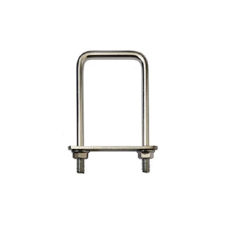 Reducere 18% - Set 25 x Brida Gard Otel, 40 x 60 mm, Tip U, pentru Fixare Panouri Gard, Stalp Rectangular, Zincat 1 Set 25 x Brida Gard Otel