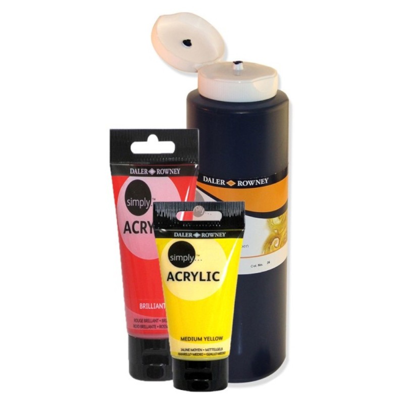 Reducere 25% - Set 3 x Culori Acrilice Simply Daler Rowney - Gold - 75 ml 1 Set 3 x Culori Acrilice Simply Daler Rowney - Gold - 75 ml