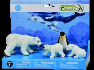 Set 4 figurine pictate manual  Ursi polari si pinguin