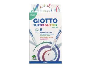 Set 8 carioci Turbo Glitter Pastel Giotto