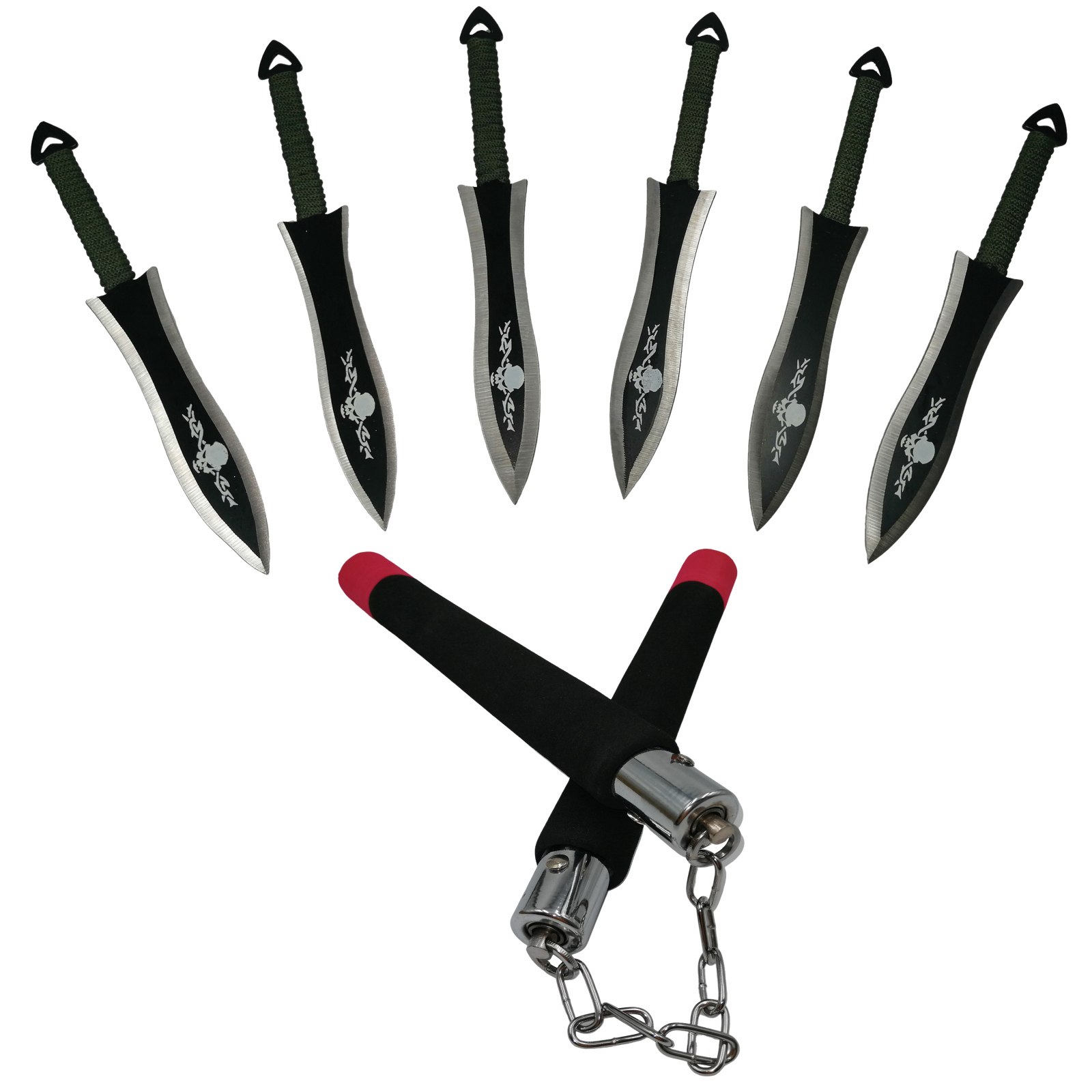 Reducere 50% - Set antrenament, nunceag si cutite de aruncat, negru 1 Set antrenament