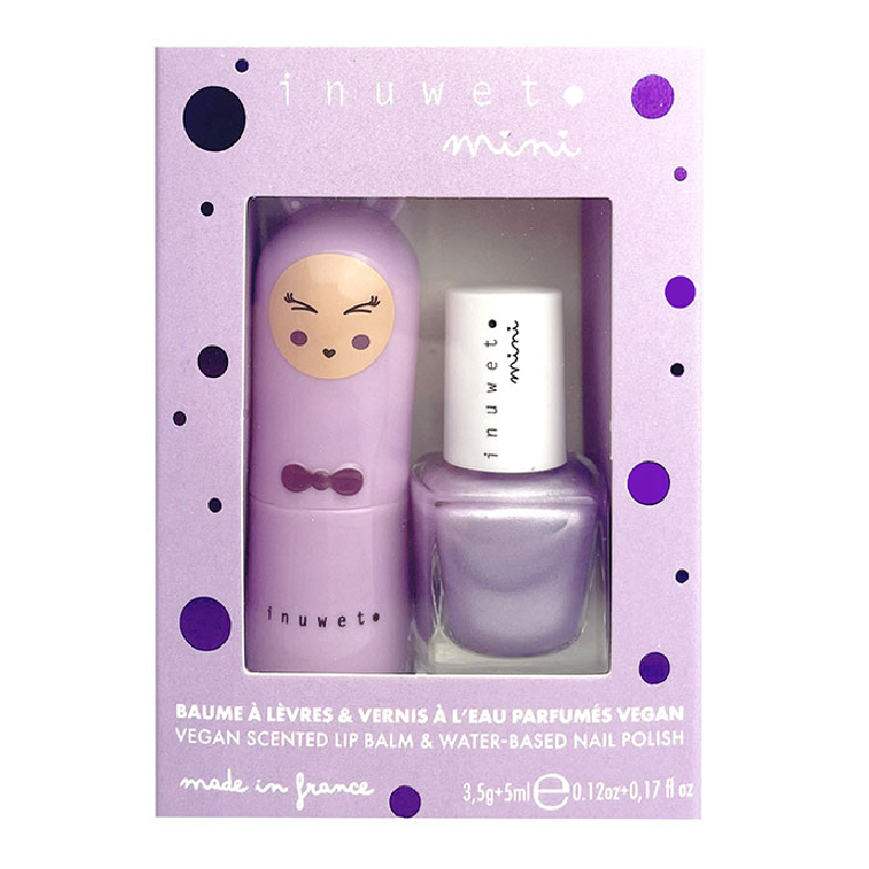 Reducere 20% - Set copii Balsam de buze cu parfum de bezea & oja cu parfum de coacaze, Inuwet 1 Set copii Balsam de buze cu parfum de bezea & oja cu parfum de coacaze