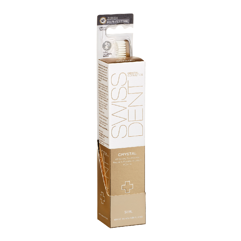 Reducere 20% - Set Crystal Pasta de dinti Crystal 50 ml + Periuta Whitening, Swissdent 1 Set Crystal Pasta de dinti Crystal 50 ml + Periuta Whitening
