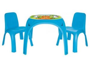 Set Masuta cu 2 scaune pentru copii Pilsan King Table blue