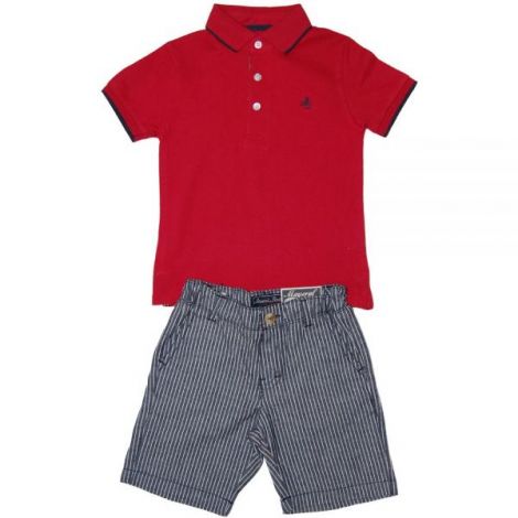 Reducere 37% - Set tricou polo rosu si pantaloni scurti (3215), 6 ani 116 cm 1 Set tricou polo rosu si pantaloni scurti (3215)