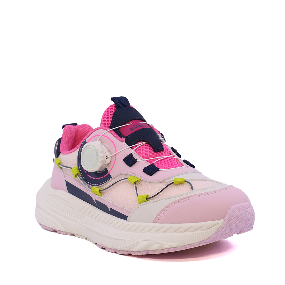 Reducere 30% - Sneakers fetițe Benvenuti roz din piele și material textil 3791FP028RO 2 Reducere 30% - Sneakers fetițe Benvenuti roz din piele și material textil 3791FP028RO - imagine 2