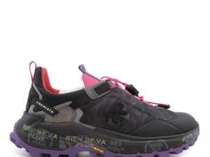Sneakers sport femei Premiata Cross D negri din piele întoarsă 1694DP2580N