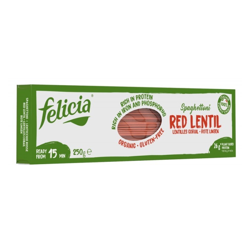 Reducere 14% - Spaghete Bio din Linte Rosie, 250 g, Felicia 1 Spaghete Bio din Linte Rosie