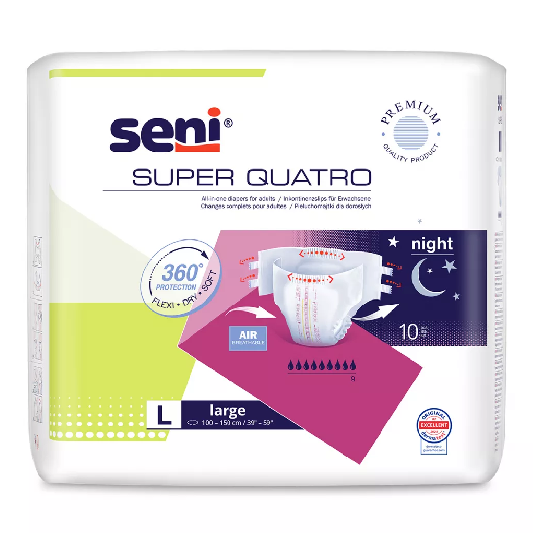 Reducere 15% - Scutece Super Quatro Large, 10 bucati, Seni 1 Scutece Super Quatro Large