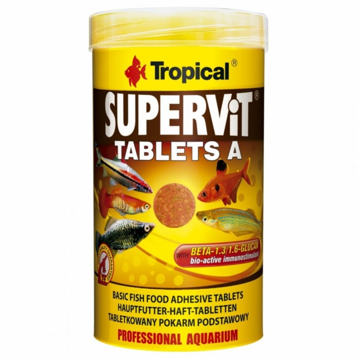 Reducere 28% – SUPERVIT tablete A, Tropical Fish, 250ml, 150g 1 SUPERVIT tablete A
