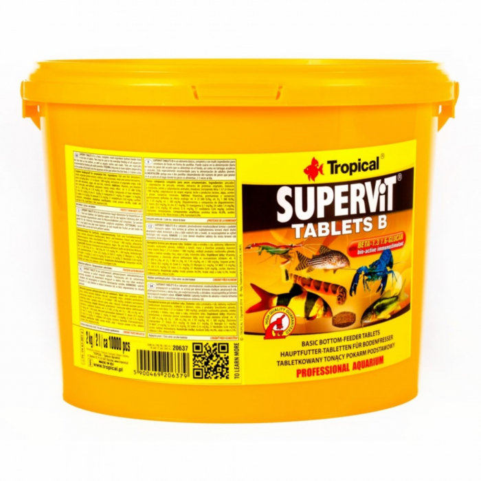 Reducere 28% - SUPERVIT tablete B, Tropical Fish,50ml, 2kg, aprox. 10 000 tabs 1 SUPERVIT tablete B