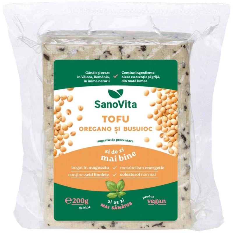 Reducere 14% - Tofu cu Busuioc si Oregano Sterilizat, Sanovita, 200 g 1 Tofu cu Busuioc si Oregano Sterilizat