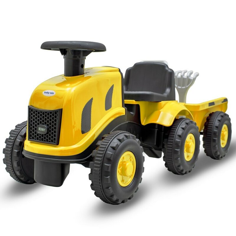 Reducere 45% - Tractor pentru copii, Baby Mix, Cu remorca, Benny, Galben 1 Tractor pentru copii