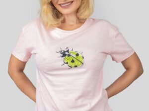 Tricou roz cu buburuza