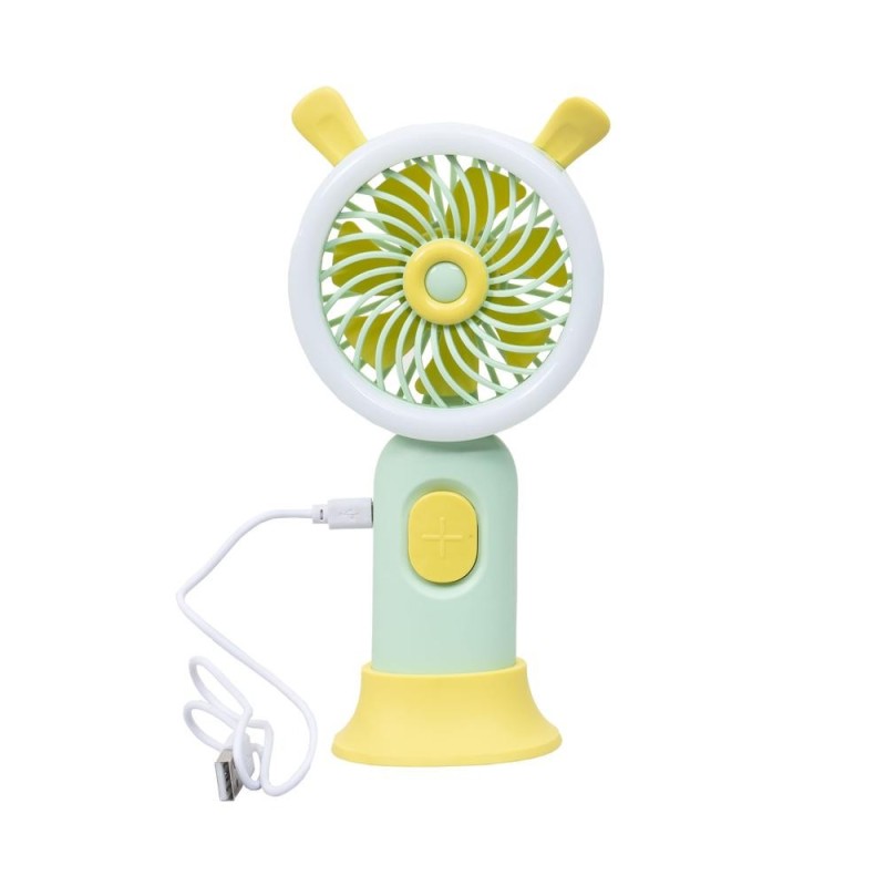 Reducere 14% - Ventilator de Mana cu Suport, 3 Viteze, 3.7 W, Alimentare USB, Verde 1 Ventilator de Mana cu Suport