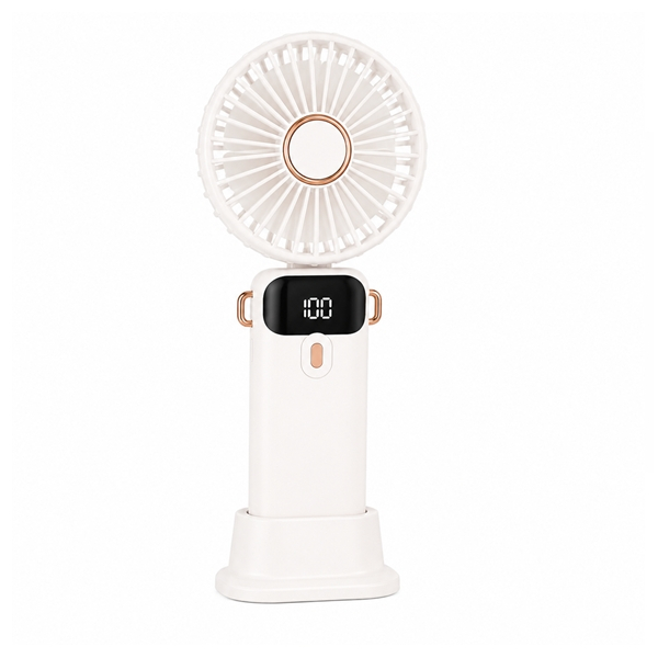 Reducere 38% - Ventilator portabil USB reincarcabil, DEPOX , silentios cu 5 trepte de viteza, alb 1 Ventilator portabil USB reincarcabil