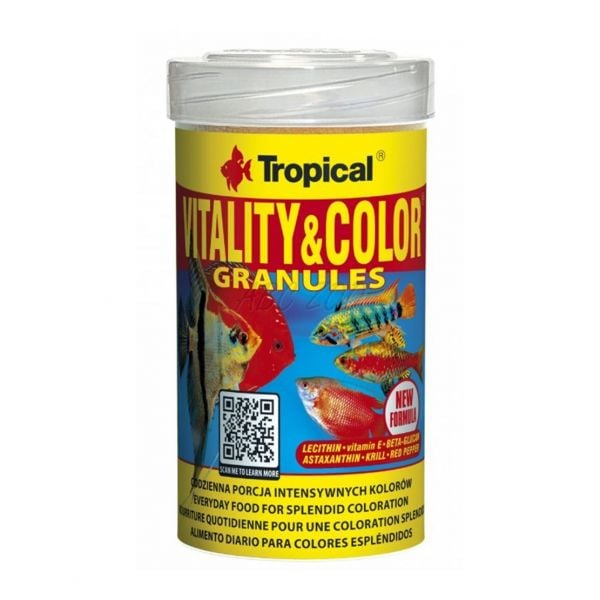 Reducere 28% - VITALITY COLOR GRANULAT Tropical Fish, 250ml 138g 1 VITALITY COLOR GRANULAT Tropical Fish