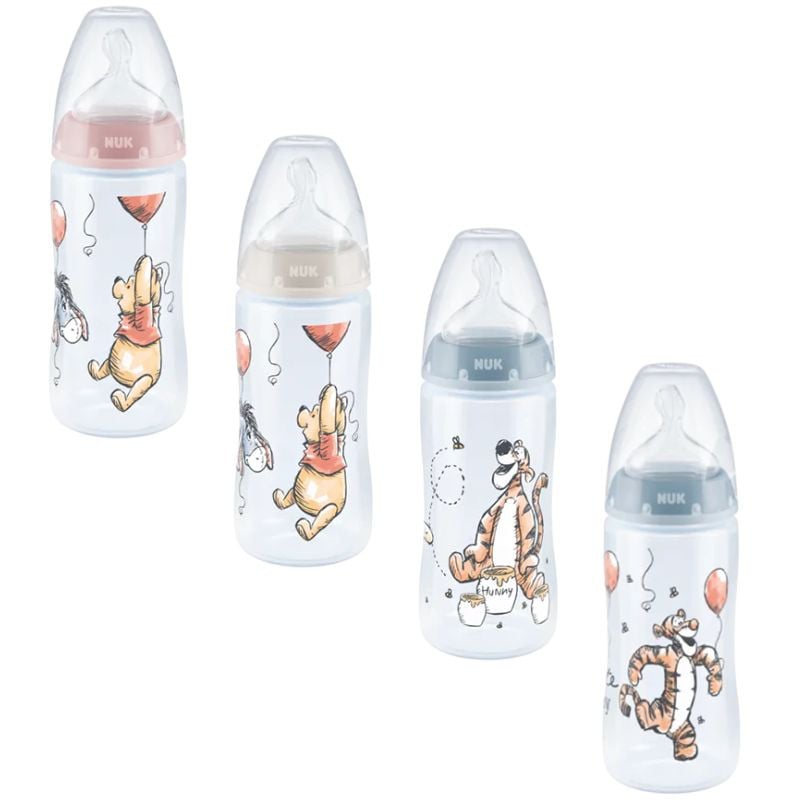 Reducere 20% - Nuk First Choice Disney Biberon Controlul Temperaturii, tetina din silicon ( 0-6luni), 300ml 1 Nuk First Choice Disney Biberon Controlul Temperaturii