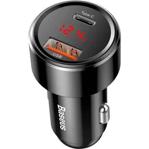 Reducere 20% - Incarcator auto Baseus Magic Series PPS USB, afisaj LED, 1 x USB 3.0, 1 x USB Type C, 45W, Negru 1 Incarcator auto Baseus Magic Series PPS USB