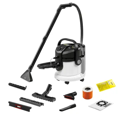 Reducere 24% - Aspirator Karcher SE 4 1.081-150.0, cu filtrare prin apa, cu sac, 4 litri, 1000 W, filtru tip cartus, aspirare umeda si uscata, 9 accesorii 1 Aspirator Karcher SE 4 1.081-150.0