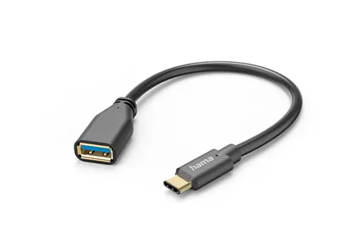 Reducere 31% - Cablu adaptor Hama 201605, USB Type-C - USB A, 150mm (Negru) 1 Cablu adaptor Hama 201605