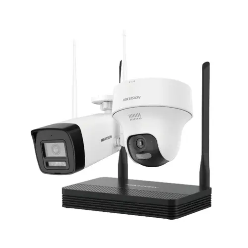 Reducere 6% - Kit supraveghere WiFi mixt HikVision HiLook IKS-2044BTH-PH/W, 4MP, 2.8 mm, IR 30 / 20 m, lumina alba 15 m, microfon, difuzor, detectie miscare, slot card 1 Kit supraveghere WiFi mixt HikVision HiLook IKS-2044BTH-PH/W