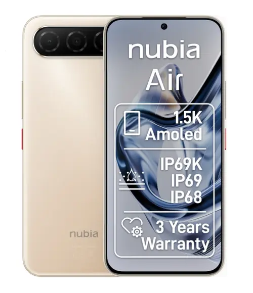 Reducere 32% - Telefon Mobil ZTE nubia Air, Procesor Unisoc T8300 Octa-Core, Ecran AMOLED 6.78inch, 8GB RAM, 256GB Flash, Camera Duala 50+2MP, Wi-Fi, 5G, Dual Sim, Android (Auriu) 1 Telefon Mobil ZTE nubia Air